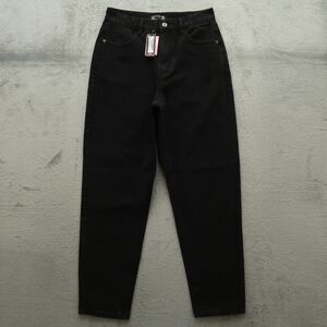 Pretty Little Thing Mom Jeans Womens Size 8 Black High-Rise Denim 31" Inseam NWT